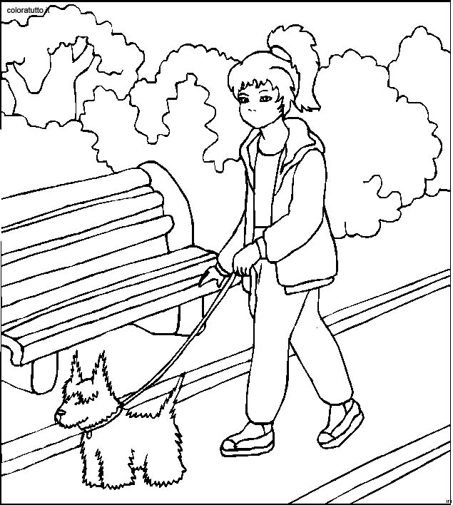 immagine persone con animali da colorare