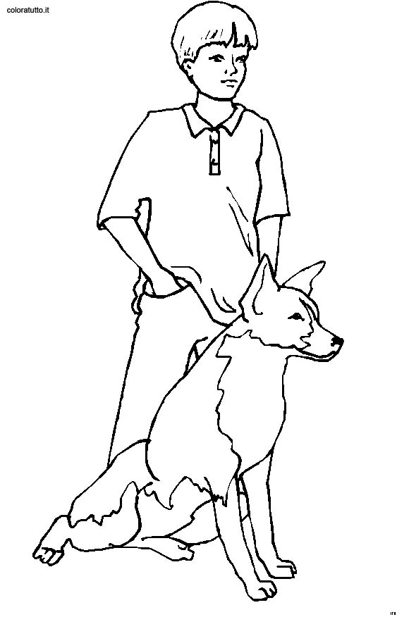 immagine persone con animali da colorare