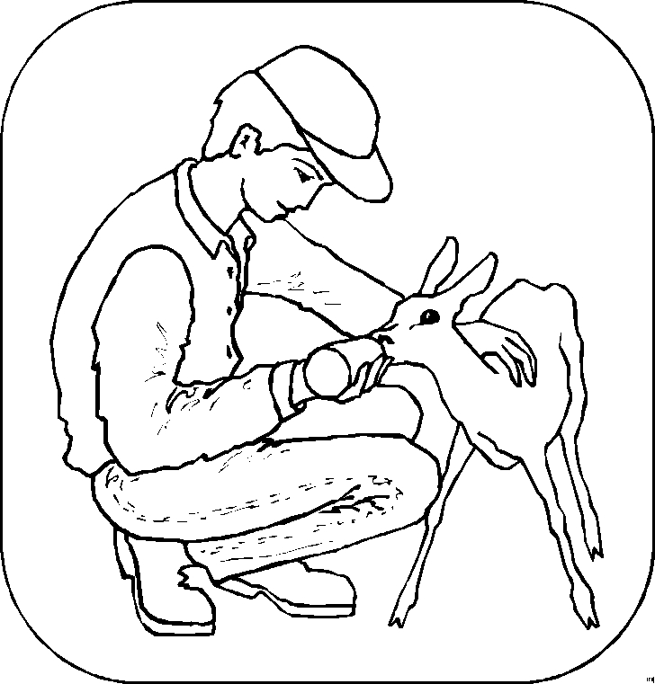 immagine persone con animali da colorare