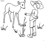 immagine persone con animali da colorare