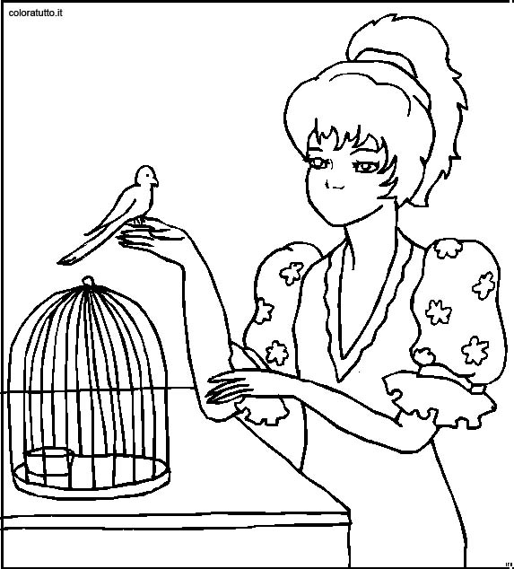 immagine persone con animali da colorare