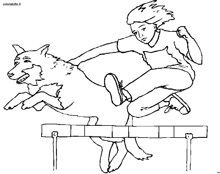 immagine persone con animali da colorare