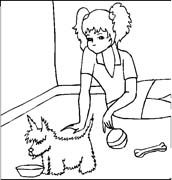 immagine persone con animali da colorare