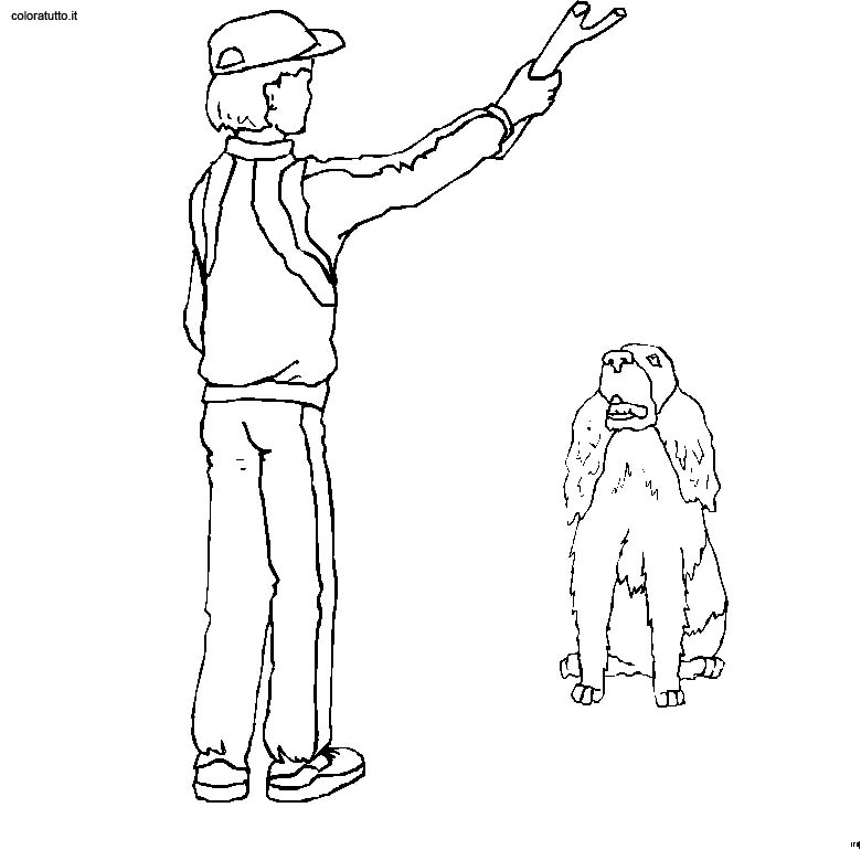 immagine persone con animali da colorare