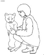 immagine persone con animali da colorare