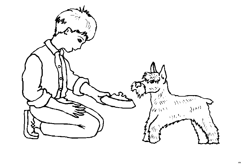 immagine persone con animali da colorare