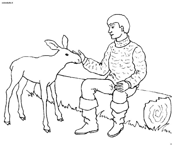 immagine persone con animali da colorare