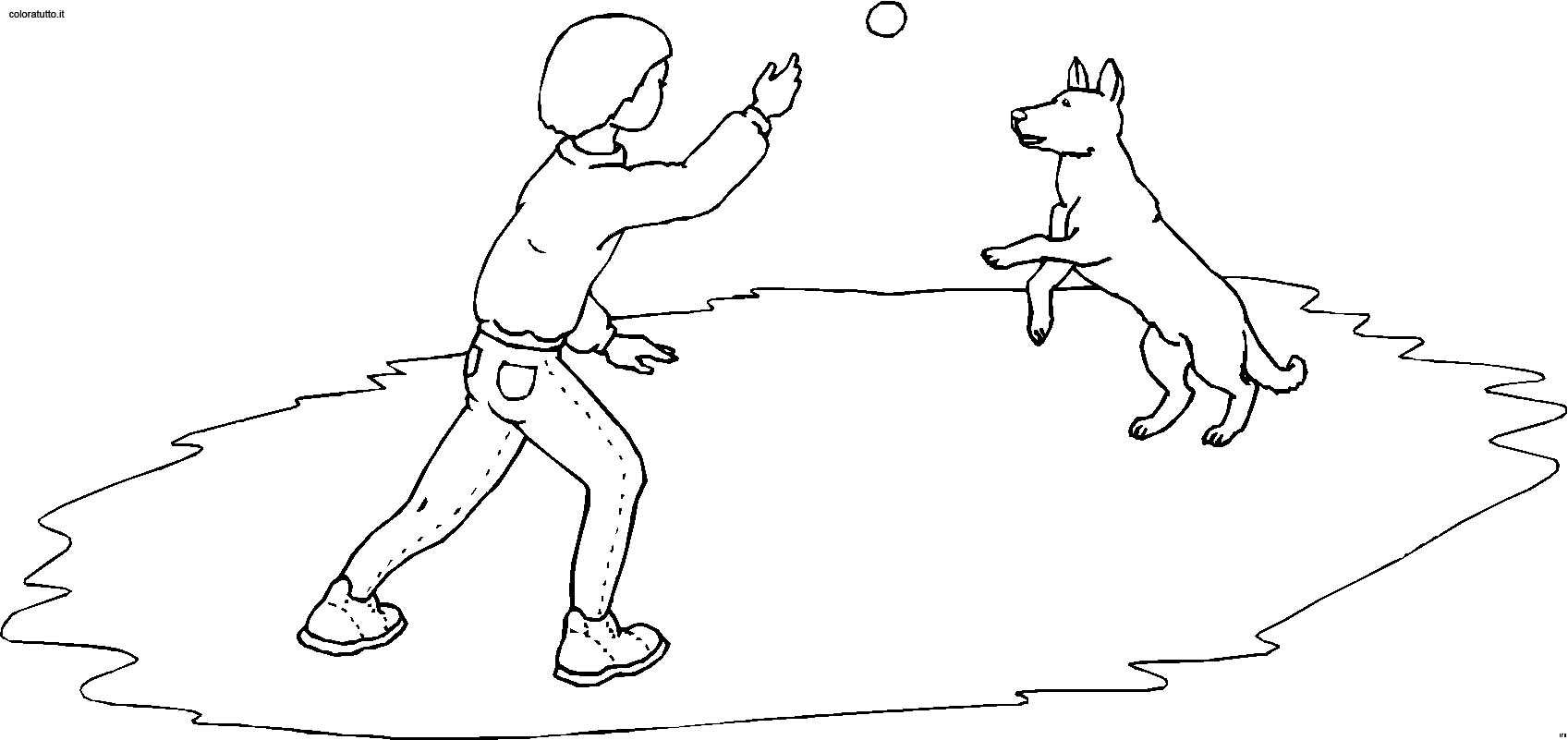 immagine persone con animali da colorare