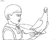 immagine persone con animali da colorare