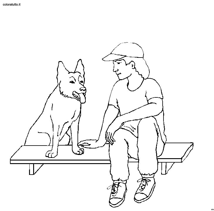 immagine persone con animali da colorare