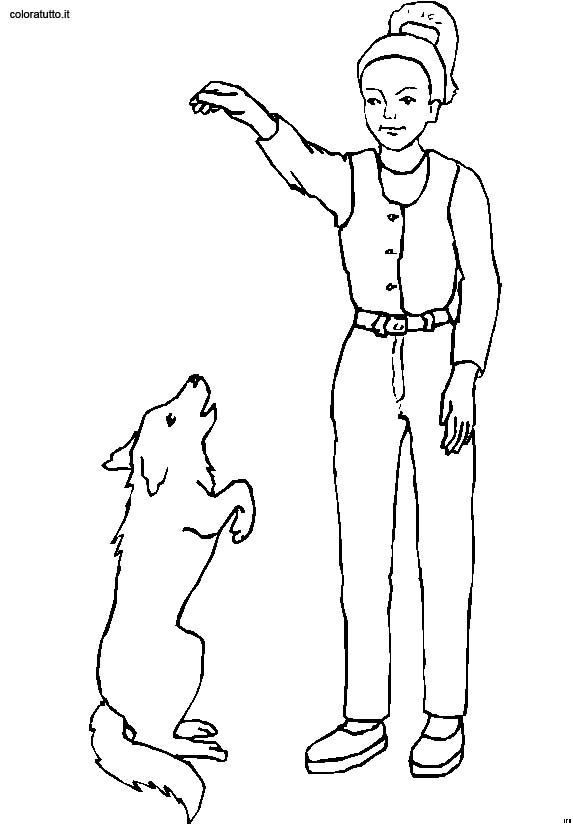 immagine persone con animali da colorare