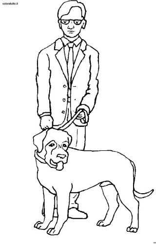 immagine persone con animali da colorare