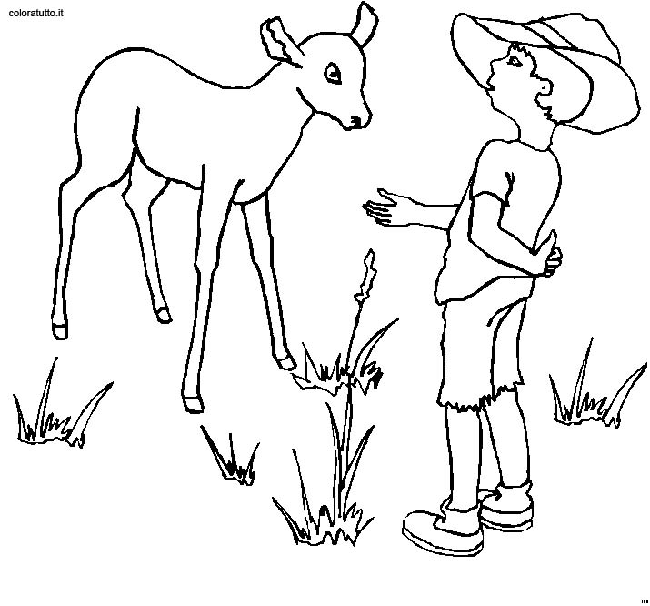 immagine persone con animali da colorare