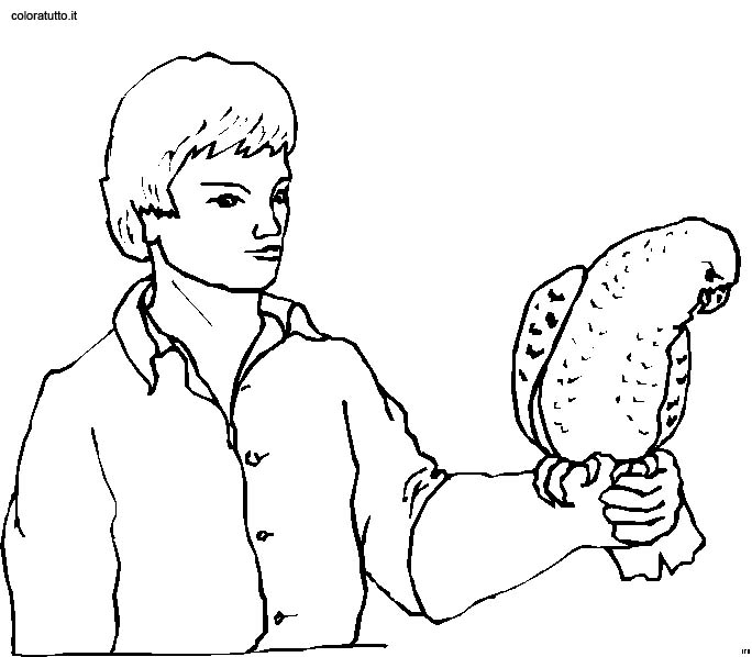 immagine persone con animali da colorare