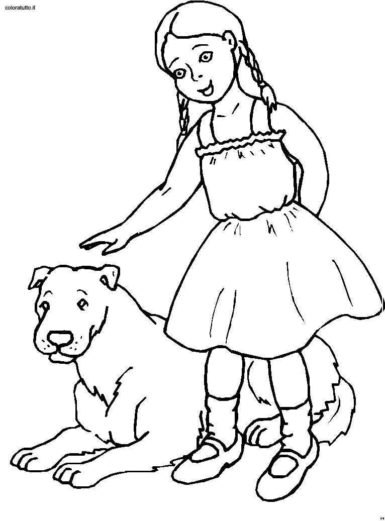 immagine persone con animali da colorare