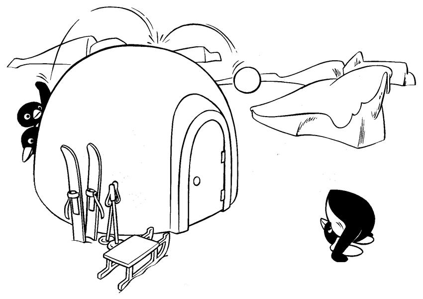 immagine pinguini da colorare