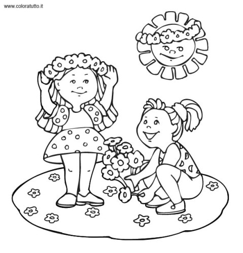 immagine primavera da colorare