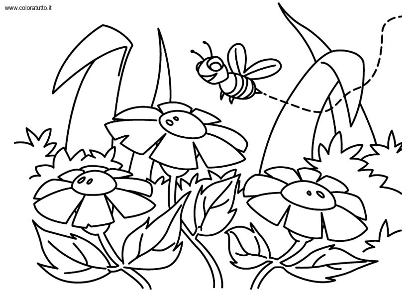 immagine primavera da colorare