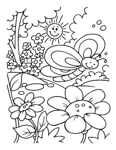 immagine primavera da colorare