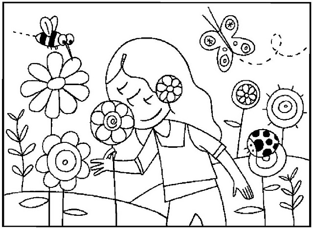 immagine primavera da colorare
