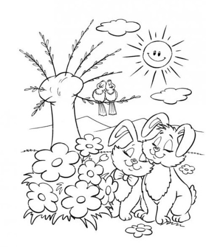 immagine primavera da colorare