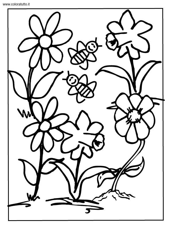 immagine primavera da colorare