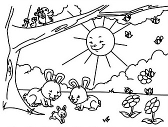 immagine primavera da colorare