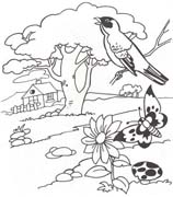 immagine primavera da colorare