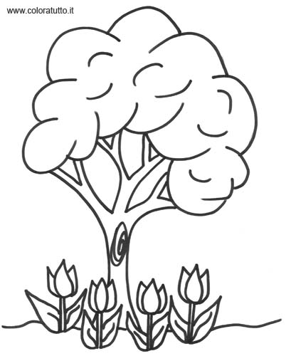 immagine primavera da colorare
