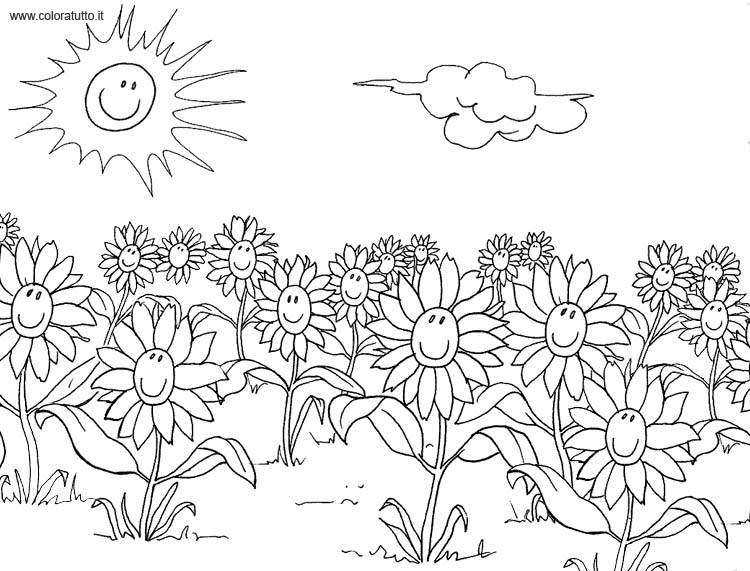 immagine primavera da colorare