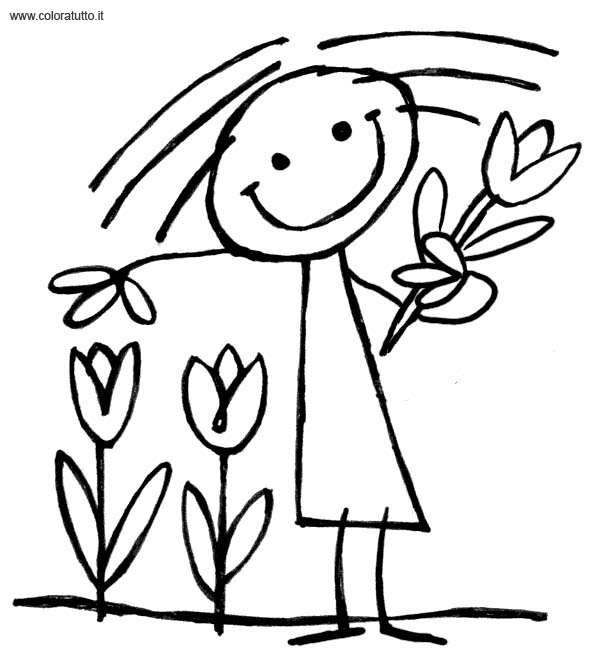 immagine primavera da colorare