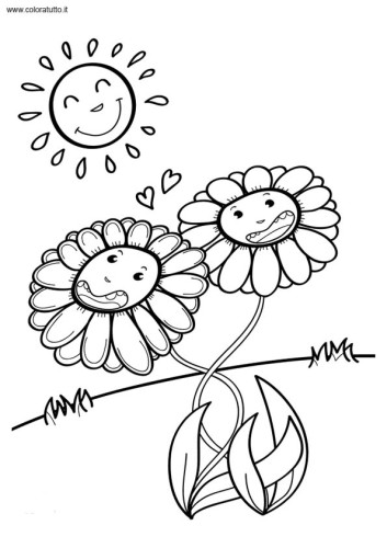 immagine primavera da colorare