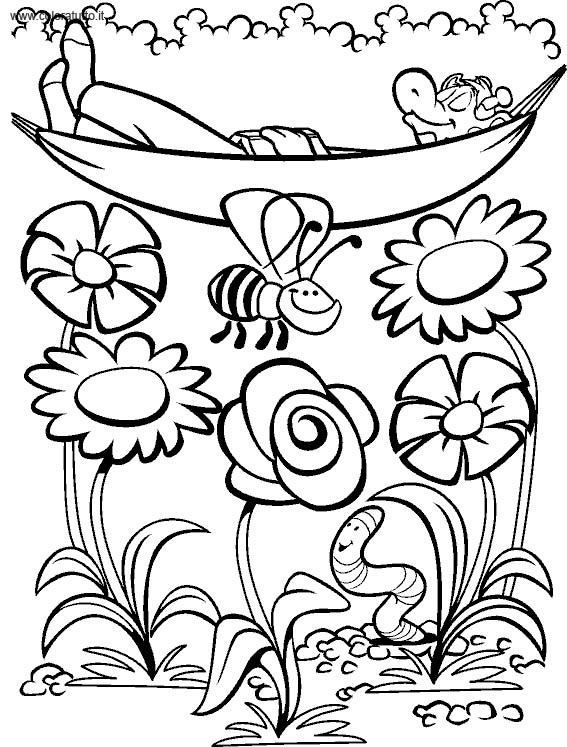 immagine primavera da colorare