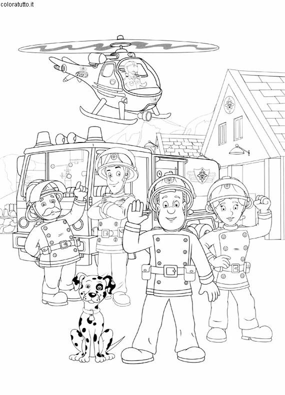 immagine sam pompiere da colorare