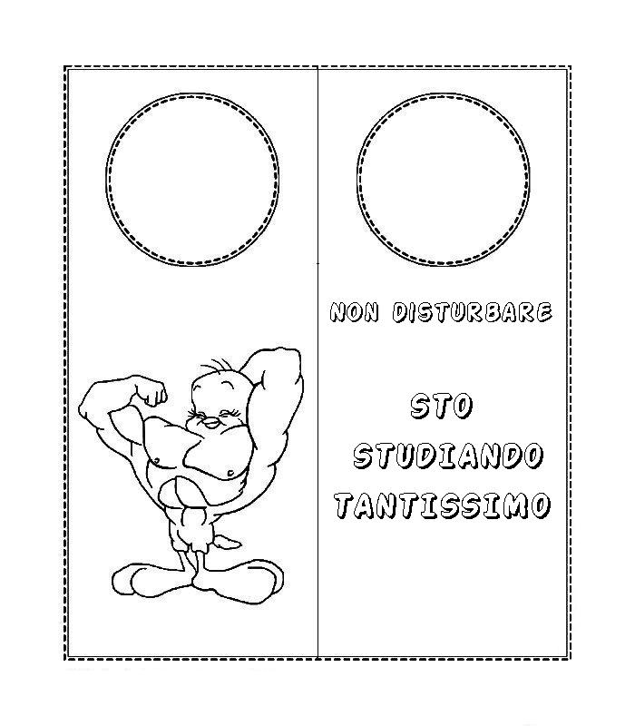 immagine segnaporta da colorare