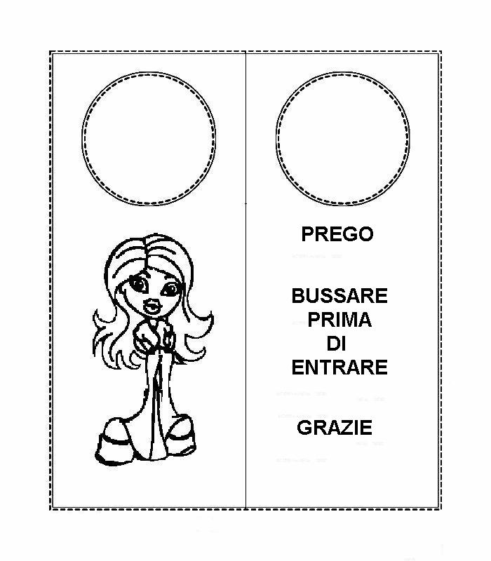 immagine segnaporta da colorare