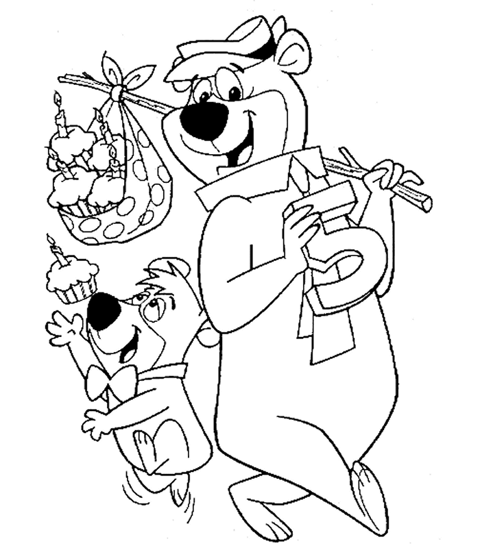 immagine yoghi bubu da colorare