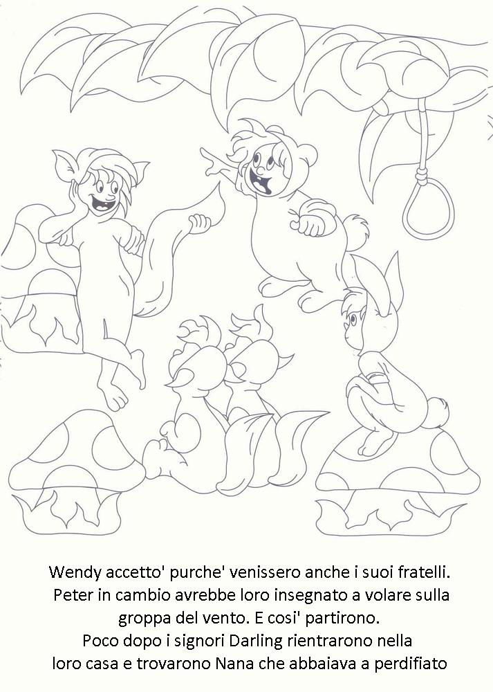 immagine colora fiaba peter pan da colorare